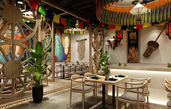 蒙騎部落燒烤店裝修設計